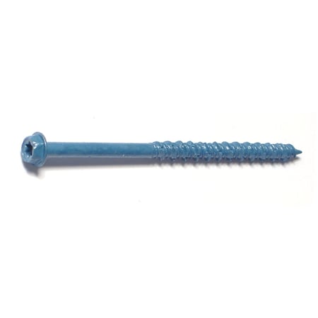 Torquemaster Masonry Screw, 3/16" Dia., Hex, 3 1/4 in L, Steel Blue Ruspert, 100 PK 51210